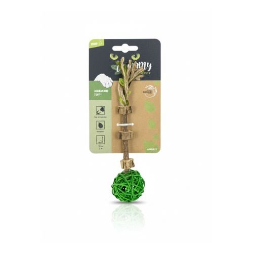 M-PETS Charmy Matatabi Silvervine Cat Toy – Orange / Green - Image 5