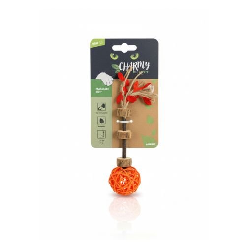 M-PETS Charmy Matatabi Silvervine Cat Toy – Orange / Green