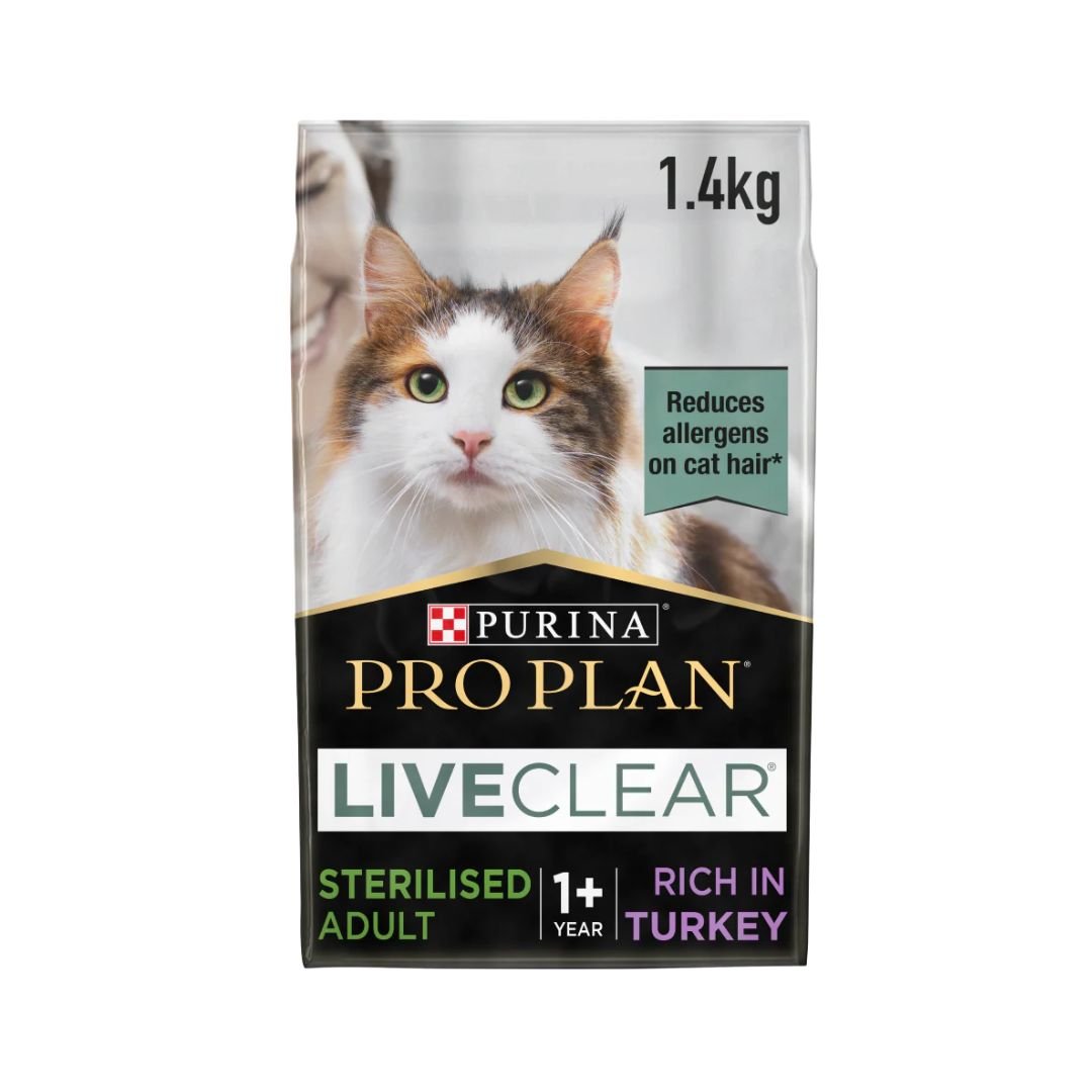 Purina Pro Plan LiveClear Sterilised Adult Cat Food - Rich in Turkey (1.4kg)