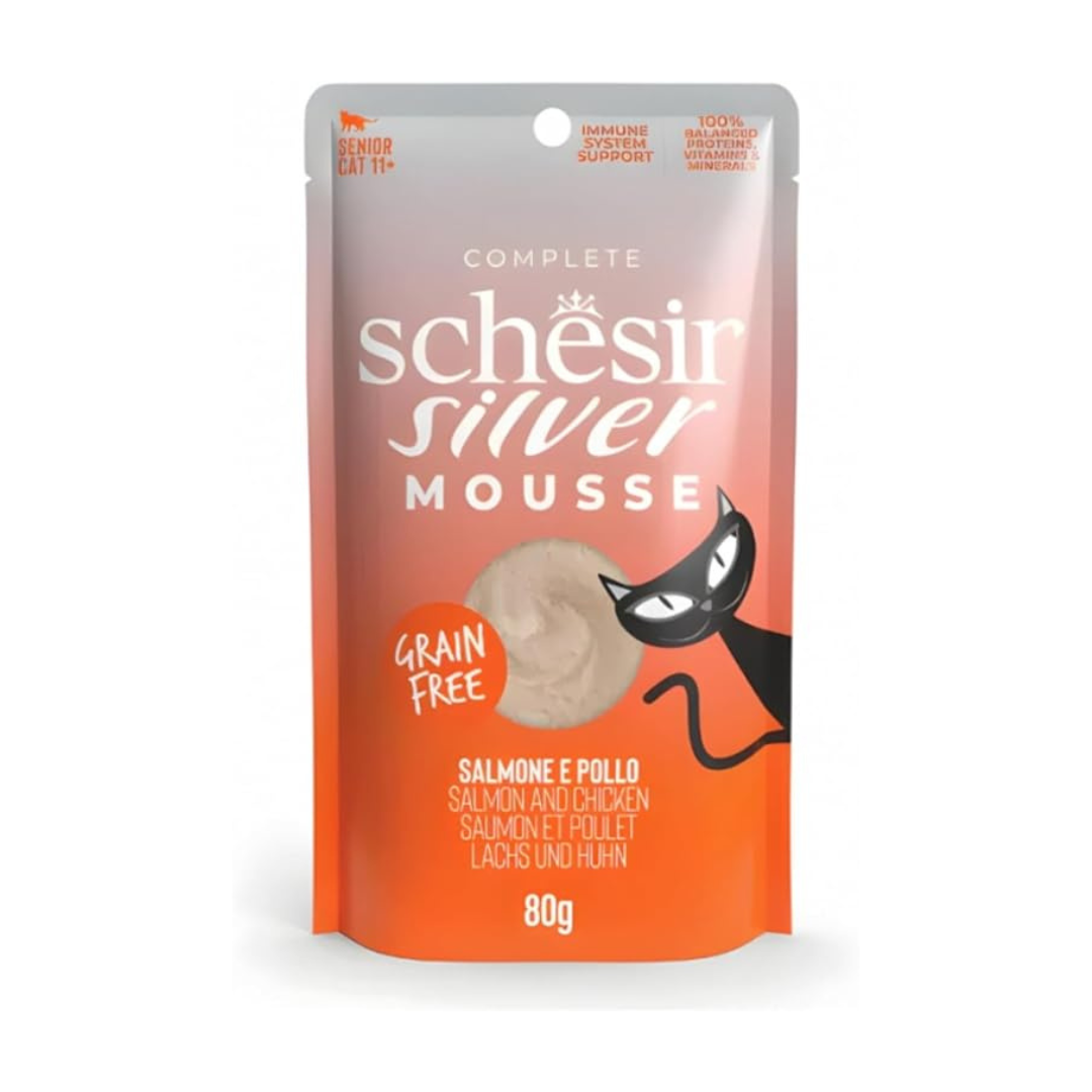 Schesir Silver Mousse Senior Cat - Salmon And Chicken 80g