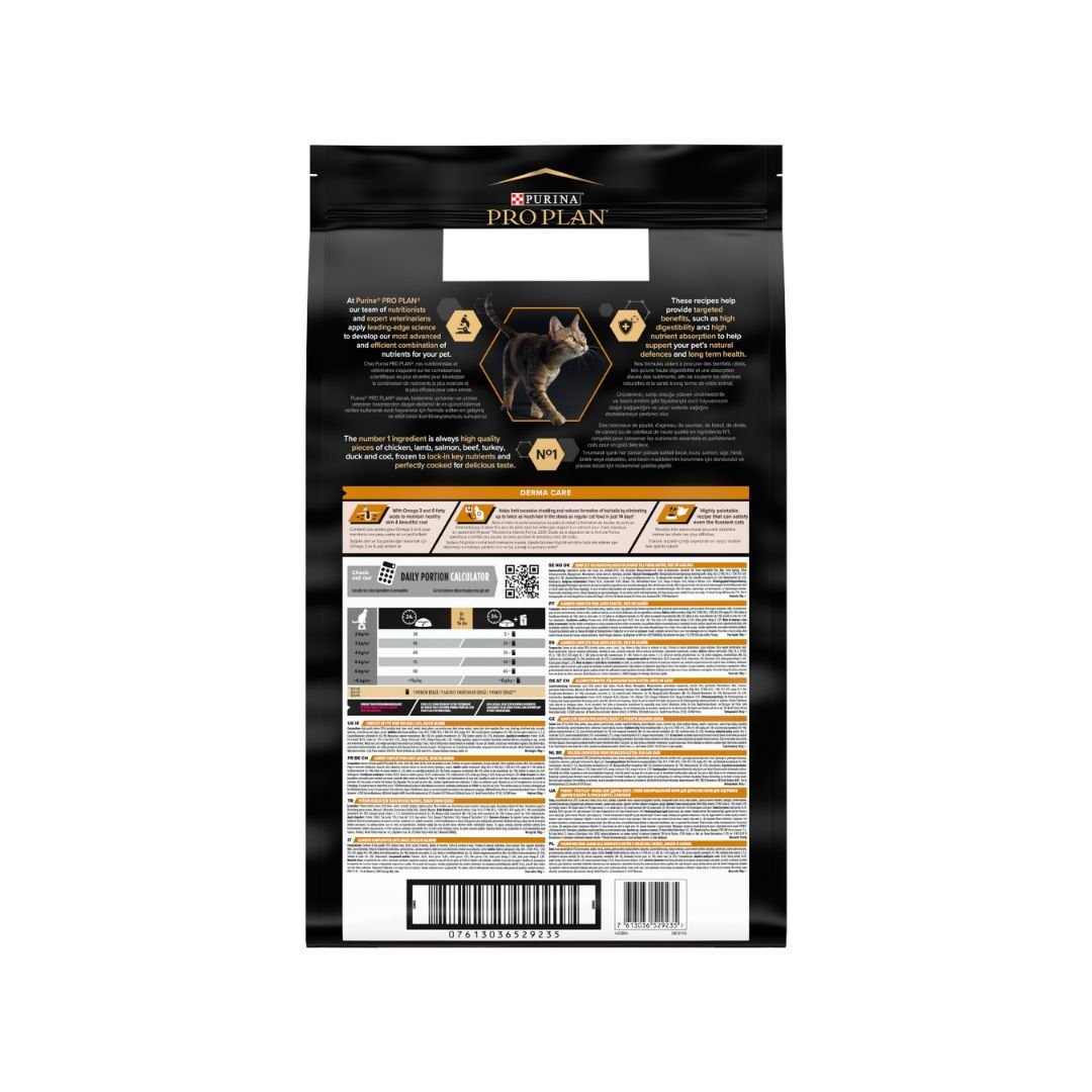 Purina Pro Plan Adult Derma Care Dry Cat Food with Salmon (1.5kg) - Image 3