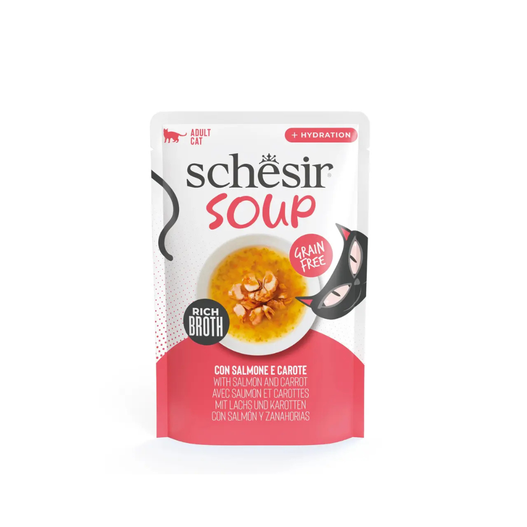 Schesir Soup Cat Wet Food in Soup Pouch-Tuna With Squid 40g